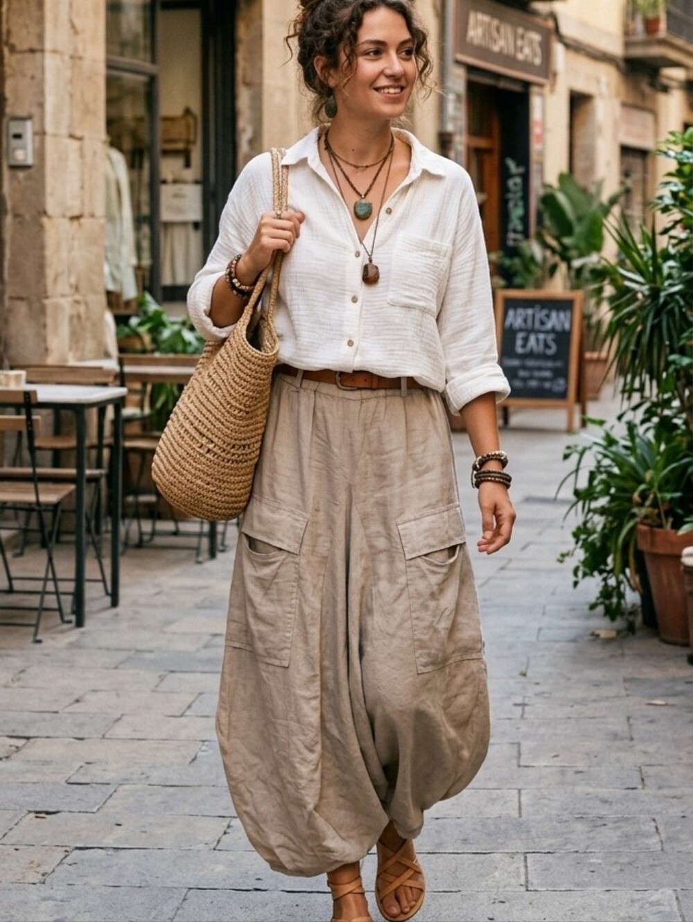 Tempo Paris Bubble Linen Skirt.